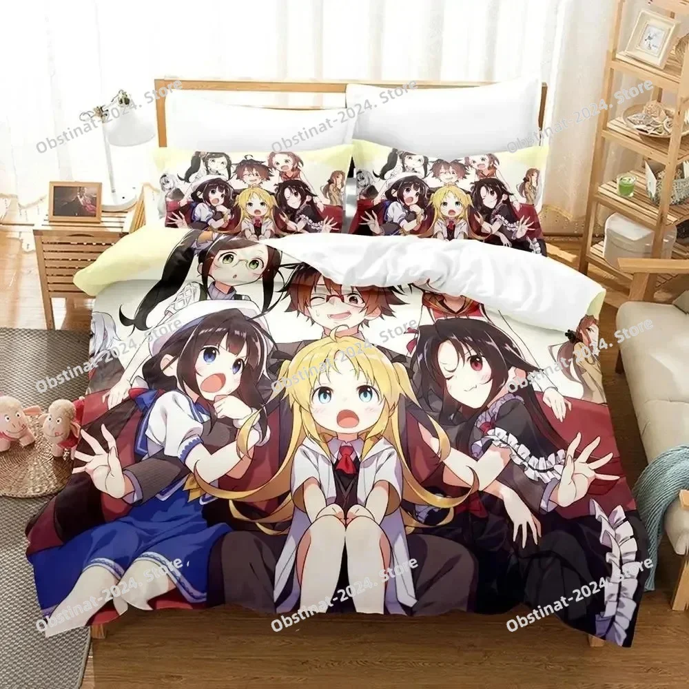 Anime Ryuos Work is Never Ai Bedding Set Printed Duvet Cover Pillowcase Single Double Style Queen King Size Sets