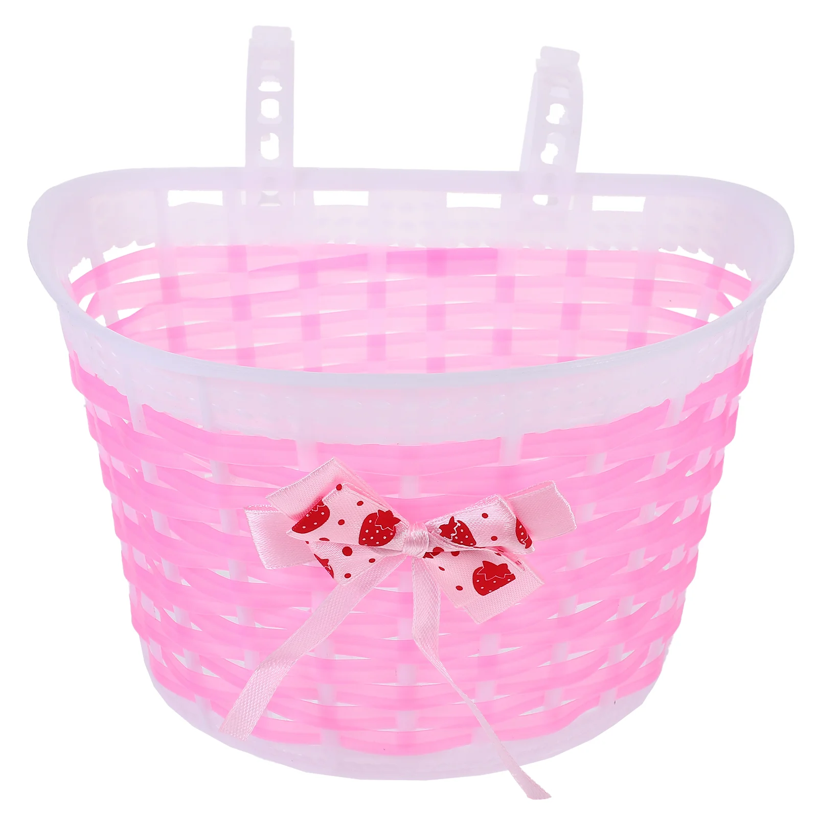 Love Bike Basket Outdoor Knitted Bowknot Front Basket For Children Girl - Size S(Pink) basket for bike