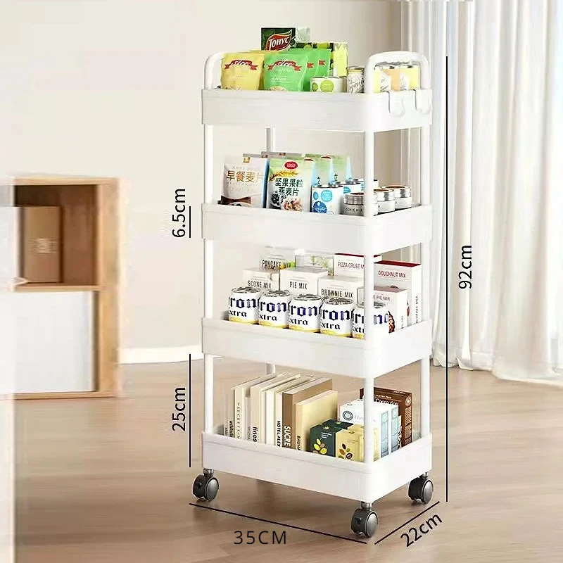 Rollwagen-Lager regal mit großer Kapazität bewegliches Gap-Lager regal, Küchen-Badezimmer-Organizer, Snack, Kosmetik halter 2-4 Tier