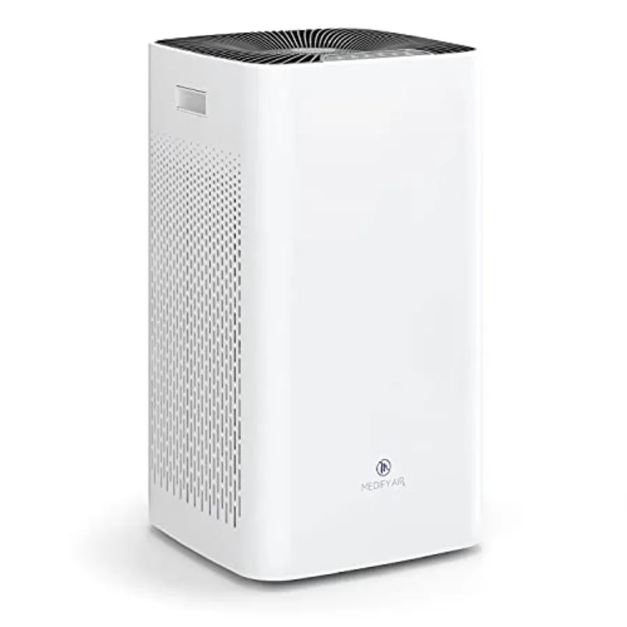 

Air purifier for large spaces, white ABS plastic, white, True HEPA H13 filter with 99.9 removal of 0.1-micron particles, covers