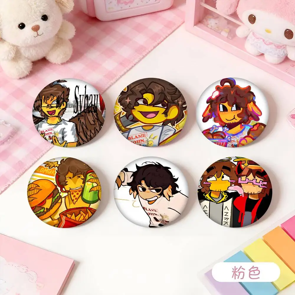 Game Figure Shedletsky I Love Fried Chicken Cartoon Style Badge Brooches On Backpack Decoration Round Enamel Pins For Accessorys
