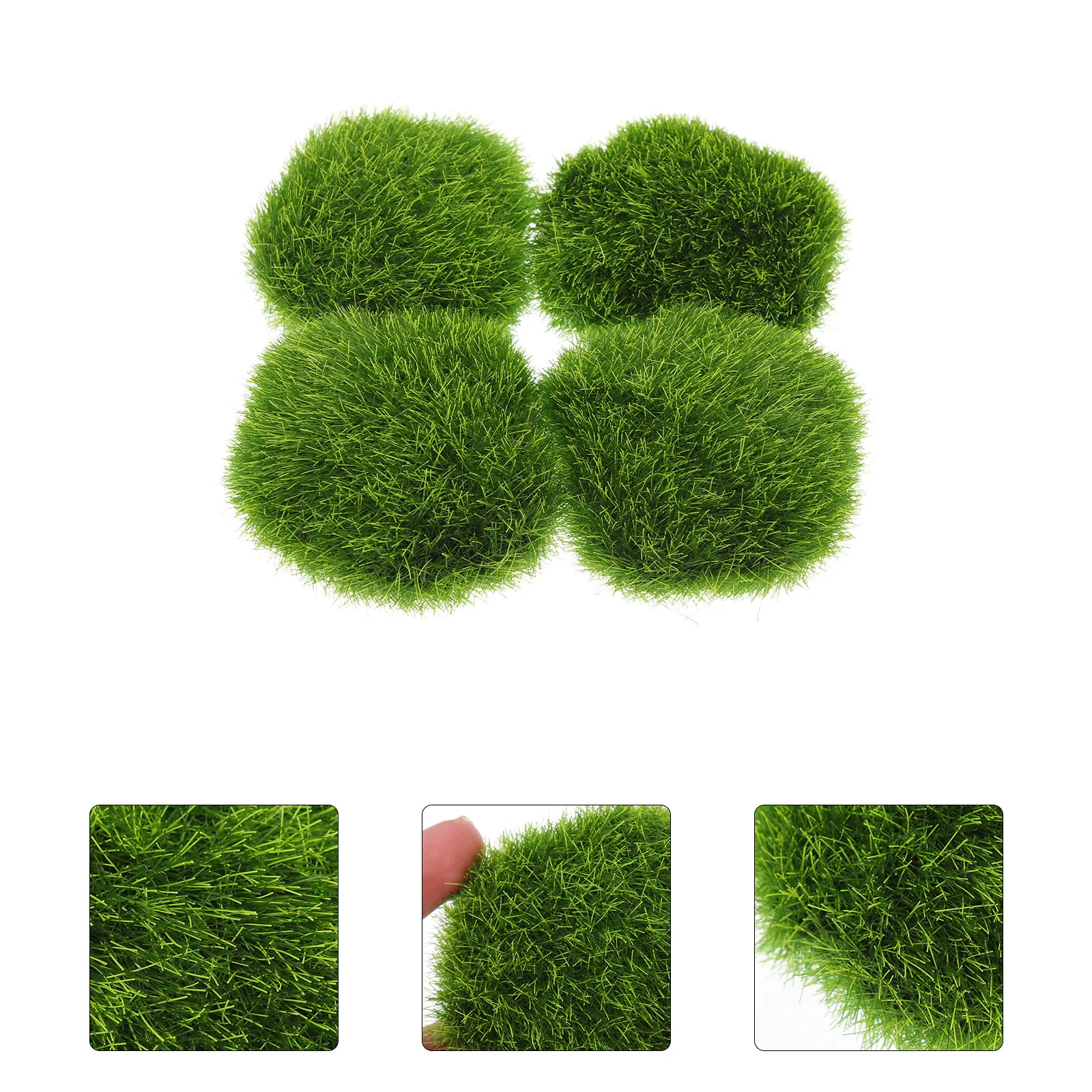 4 Pcs Artificial Moss Plants Fake for Outdoor Balls Aquarium Foam