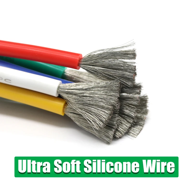 

1M/5M Heat-resistant cable 30 28 26 24 22 20 18 16 15 14 13 12 10 AWG Ultra Soft Silicone Wire High Temperature Flexible Copper