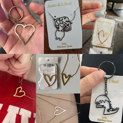 UZone Customized Children's Drawing Necklace Bracelet Keychain Personalized Kid's Art Stainless Steel Custom Logo for Kids Gift