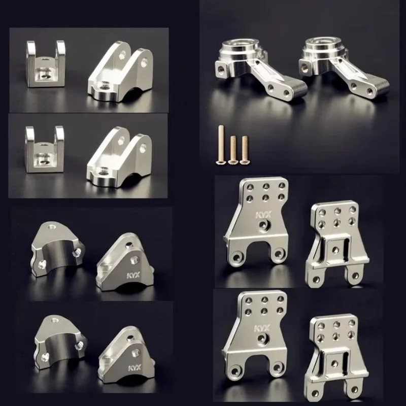 

KYX Aluminum Front & Rear Shock Mount Upper & Lower Axle Mount Set Front Knuckle Arm for TAMIYA CC02 4WD G500