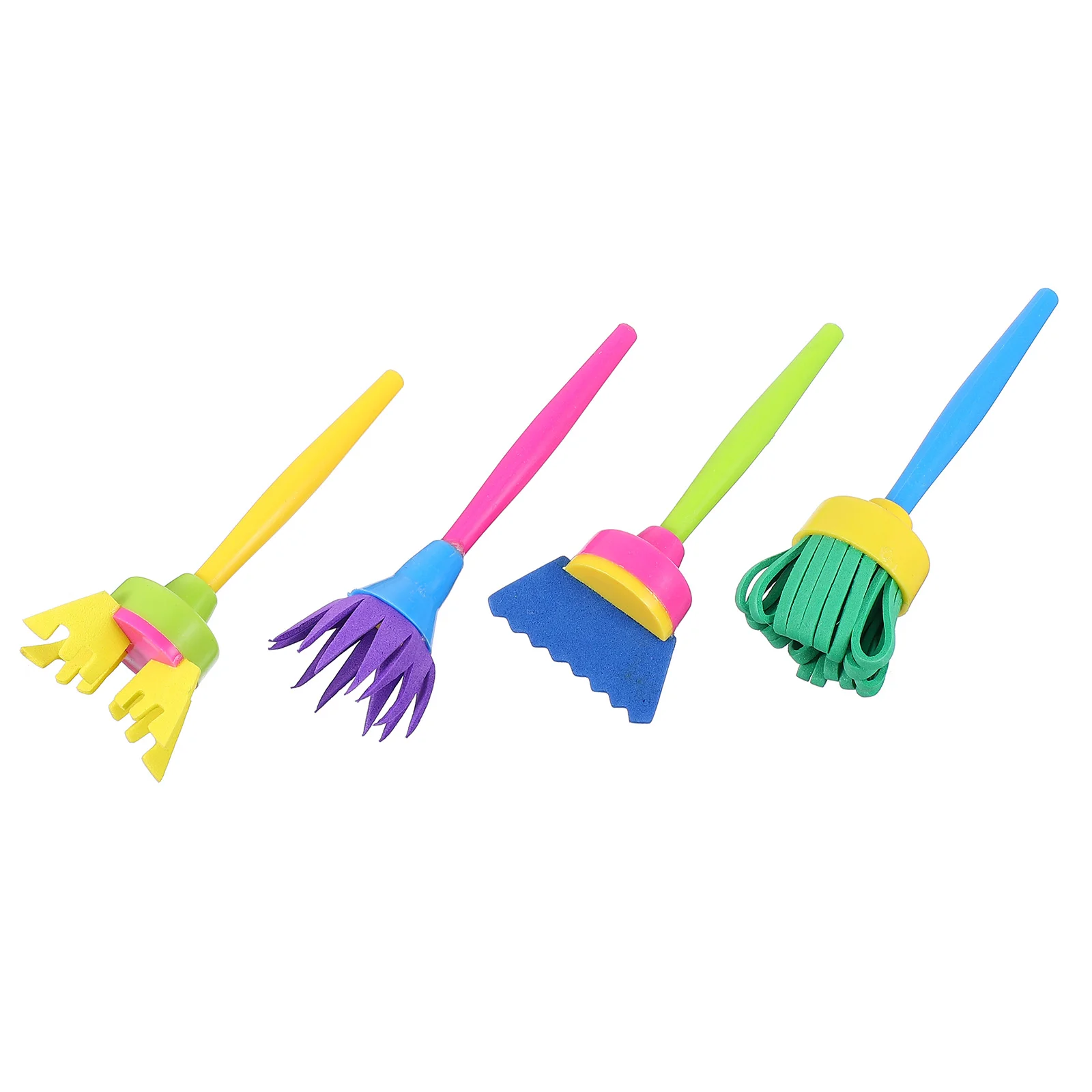 

4 Pcs Painting Sponge Brush Children's Crafts Graffiti Tool Kids Brushes for Plastic