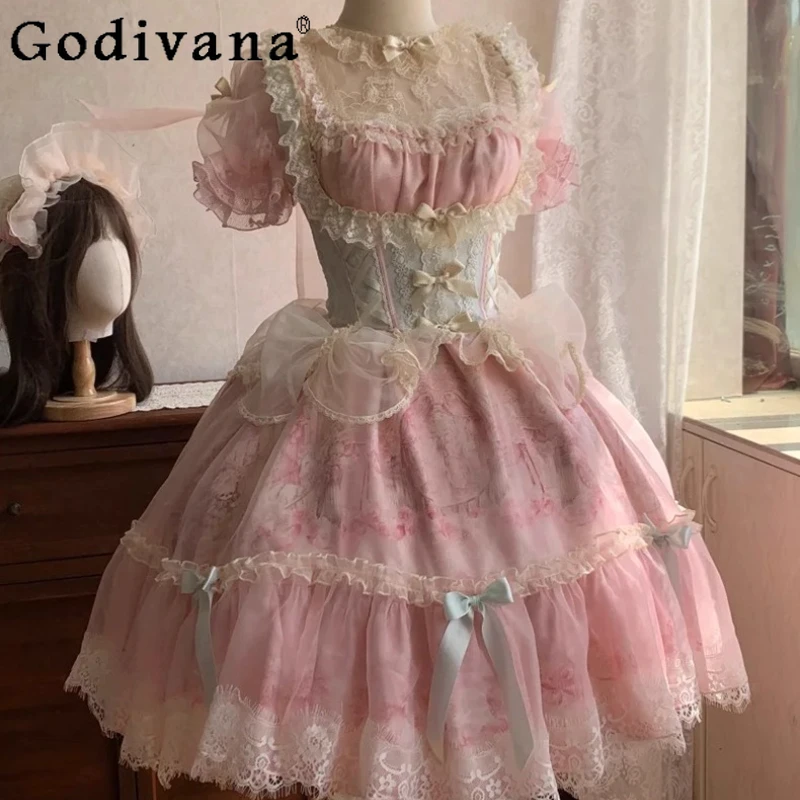

Original Lolita Wedding OP Dress for Women Lolita Girl Daily Lolita Ceremony Dress Female Grown Up Birthday Party Dress