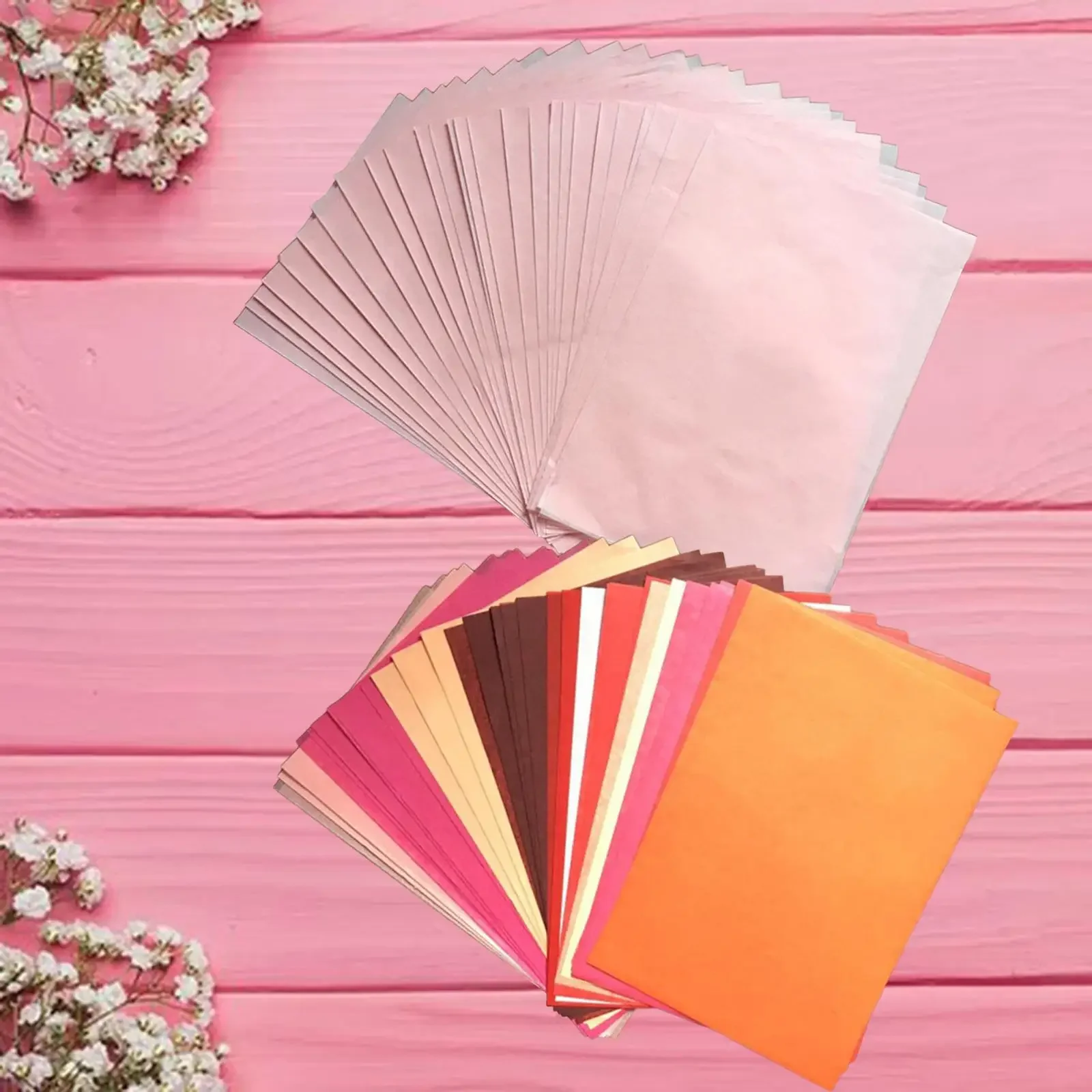 100 قطعة من ورق تغليف الورق الرقيق لتغليف الزهور لتغليف الهدايا ومشط عيد الحب وعيد الأم وعيد الميلاد