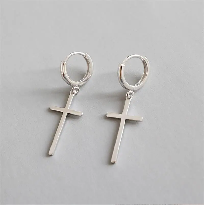 XIYANIKE Simple Cross Drop Dangle Hoop Earrings For Men Women New Fashion Trendy Unisex Jewelry Gift Party серьги 2022