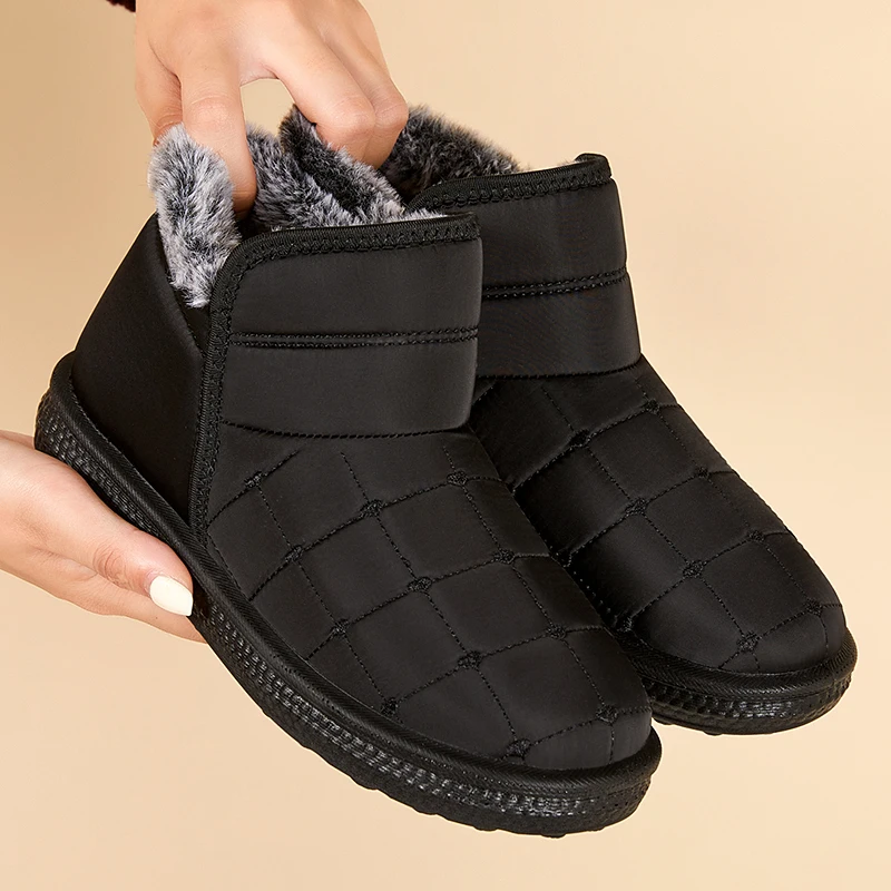 2024 novo inverno botas de algodão quente mulheres à prova dwaterproof água engrossar botas de neve de pelúcia mulher ao ar livre antiderrapante sapatos acolchoados de algodão quente