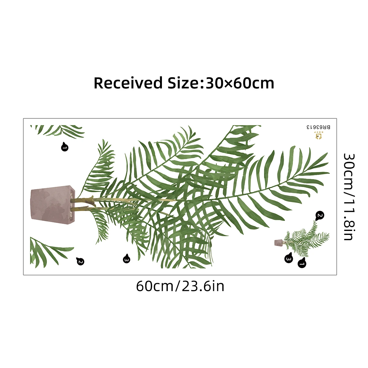 1pc Realistic Watercolor Green Plant Potted Wall Stickers for Living Room Decor Children Room Home Decoration Wall  Decals view 6