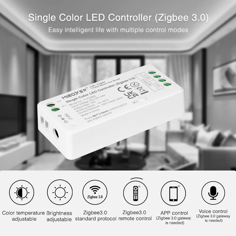 New MiBOXER Zigbee3.0 DC12-24V Wireless Gateway Remote Suitable For Dual White Single Color RGB RGBW RGB+CCT LED Strip Contoller