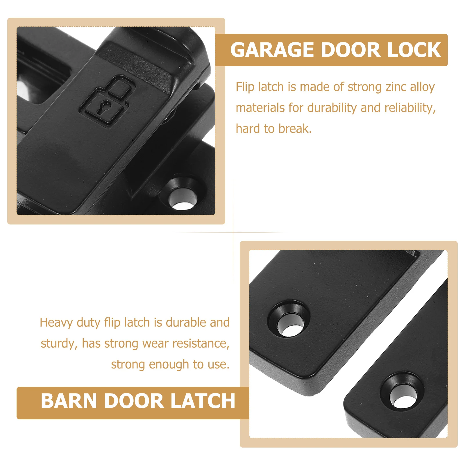 

Heavy Duty Flip Latch Door Lock 90 Degree Latch for Sliding Barn Garage Gate Security Lock Latches Locks for Inside Door