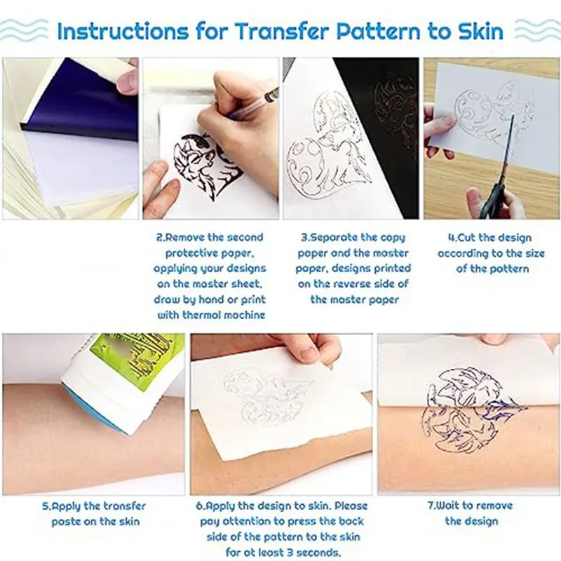 [HOT!A34R】 Tattoo Transfer Paper, 35 Sheets Stencil Transfer Paper For Tattooing, A4 Size Easy Install