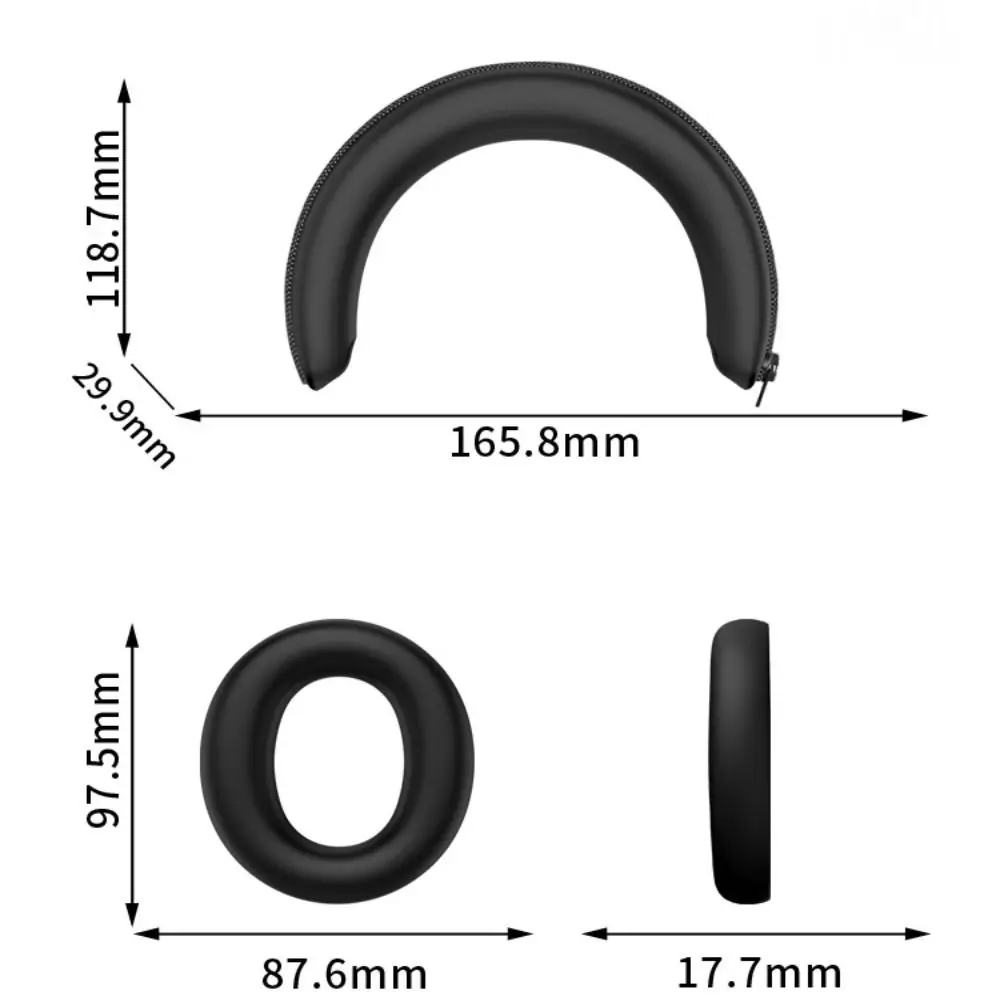 Silicone Headphone Cover Soft Scratch Resistant Earcup Cover Zipper Closure Dustproof Headset Case for Anker Space 2 Gaming