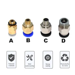 3D Printer Parts Pneumatic Fittings PC4-M6 many Type For 4mm PTFE Tube Connector Coupler PC4 3D Printer accessories
