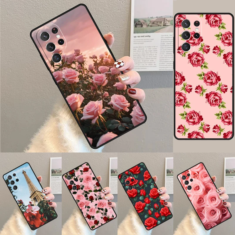 Red Aesthetic TPU Phone Case For Samsung Galaxy note 10 pro S26 S25 S24 S23 S22 Ultra Plus S21 FE S20 Shockproof Cover