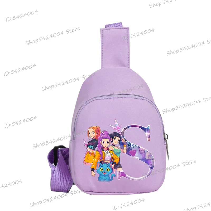 Y2K Kpop الأبجدية شخصيات الفيلم الاطفال حقيبة صدر للرجال الكرتون جماليات حقيبة كتف موضة أكياس التخزين المحمولة حقيبة الهاتف المحمول