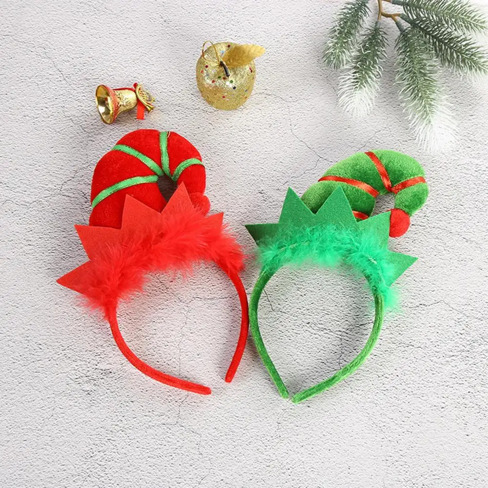 Elf Theme Hair Hoop Bright Colors Plush Bottom Hat Decor Headband Halloween Christmas Elf Headpiece Hair Accessory