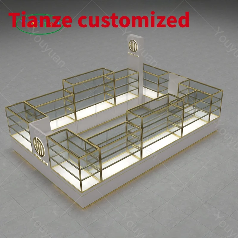 

(Customized) Customized Mall Kiosk Perfume Interior Cosmetic Kiosk Retail Perfume Display Showcase Stand