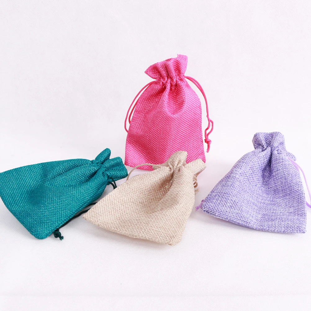 

Jewelry Bag Burlap Drawstring Candy Sack Packaging Pouches Birthday Bags for Presents