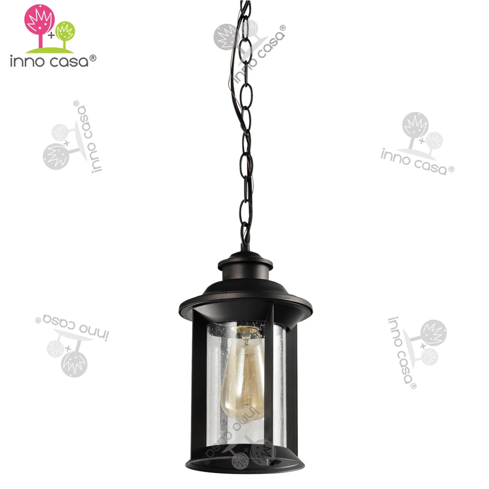 CO-002 China Manufacturer Bubbled Glass Shade Industrial Outdoor Hanging Lantern Pendant Light Lamp