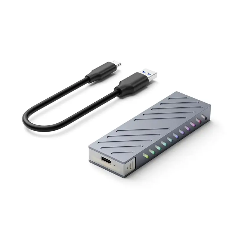 N35R-M2 SSD Case USB C 10Gbps USB 3.2 Gen2 Nvme/SATA Dual Protocol Enclosure Adapter Tool-Free External Design B