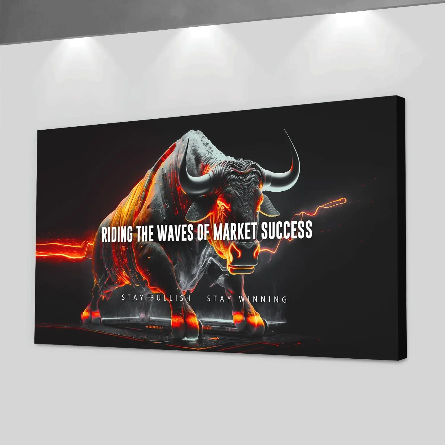 Wall Street Bull Investment Wall Art Wealth Investing Poster, Trading Motivation Canvas, Trader Money Mindset Print, Stock Marke