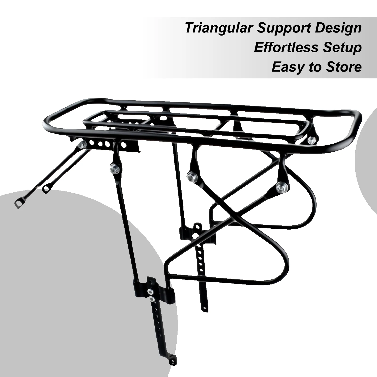 

Rear Bicycle Rack 200kg Capacity Cycling Holder Adjustable Steel Bicycle Luggage Rack For Cycling Road Commuting Work Delivery