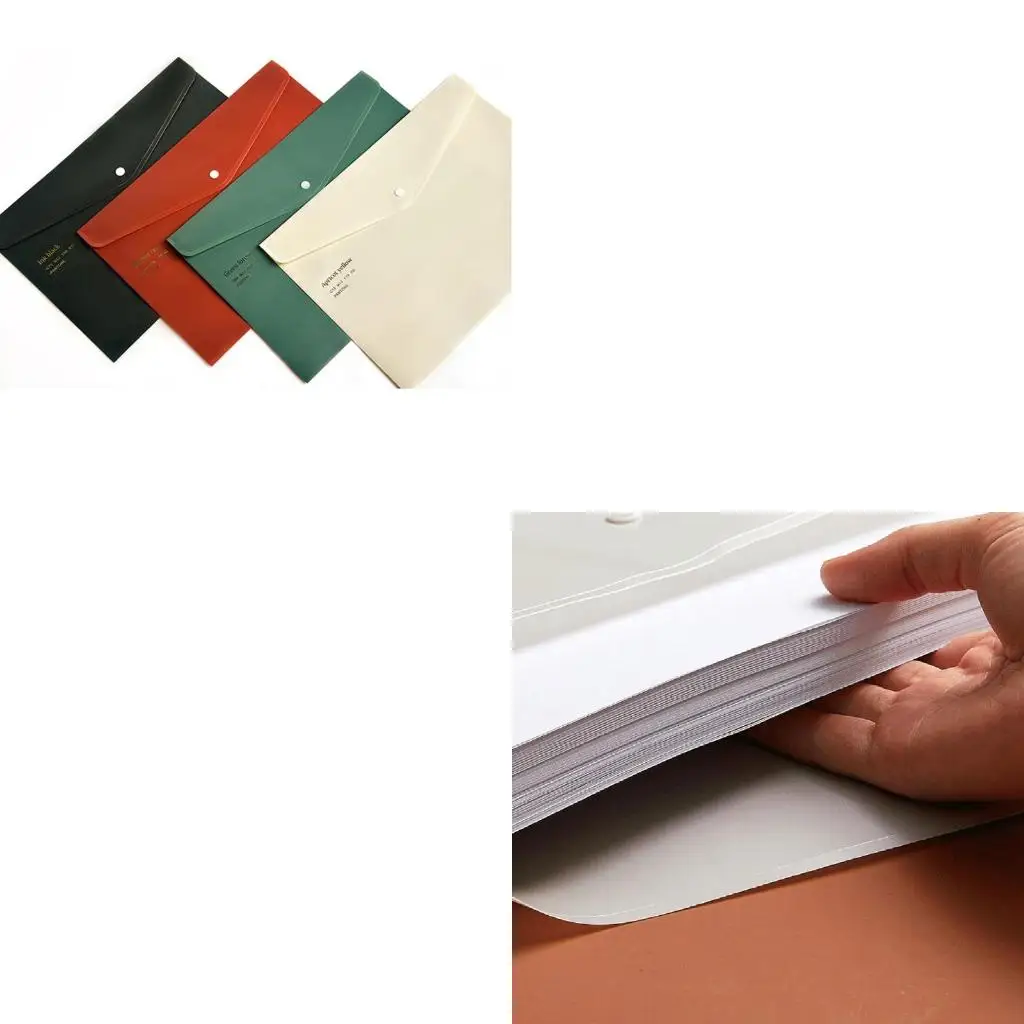 

Letter Size Document File Envelopes Folder Randomed Color Button Closure