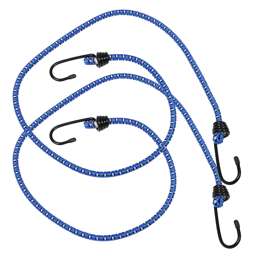 

2Pcs Bicycle Luggage Straps Elastic Blue Adjustable Bungee Cords for Bike Rack Motorcycle Basket Carabiner Tent Outdoor
