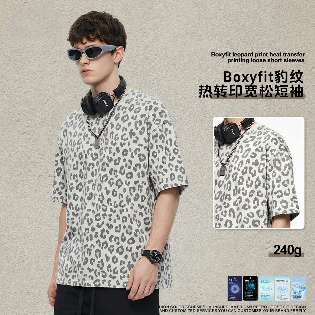 graphic t shirts leopard print heat transfer printed T-shirt made of quick-drying cotton featuring street fashion trend — купить у AliExpress WW