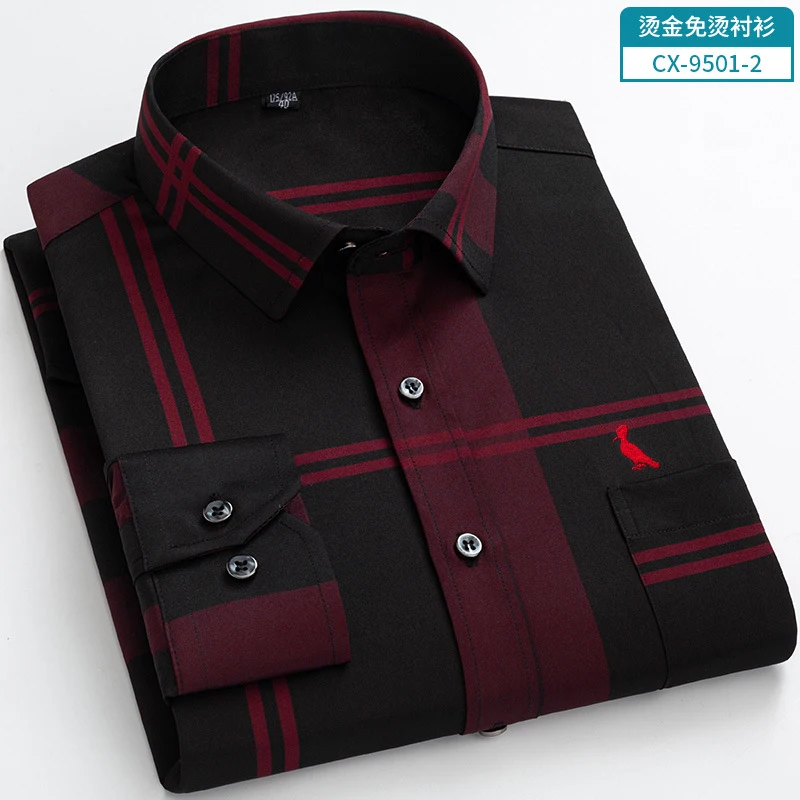 Duplo Xex masculino smart slim fit camiseta de manga longa, roupas masculinas, trabalho, 2022