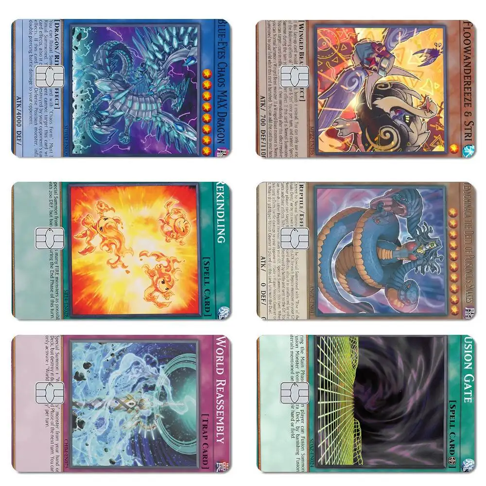YuGiOh PVC HD Matte Film Skin Aufkleber für kleine Chip-Debit-/Bank-/Kreditkarten, wasserdichter Dekoraufkleber, Geschenk für Freunde