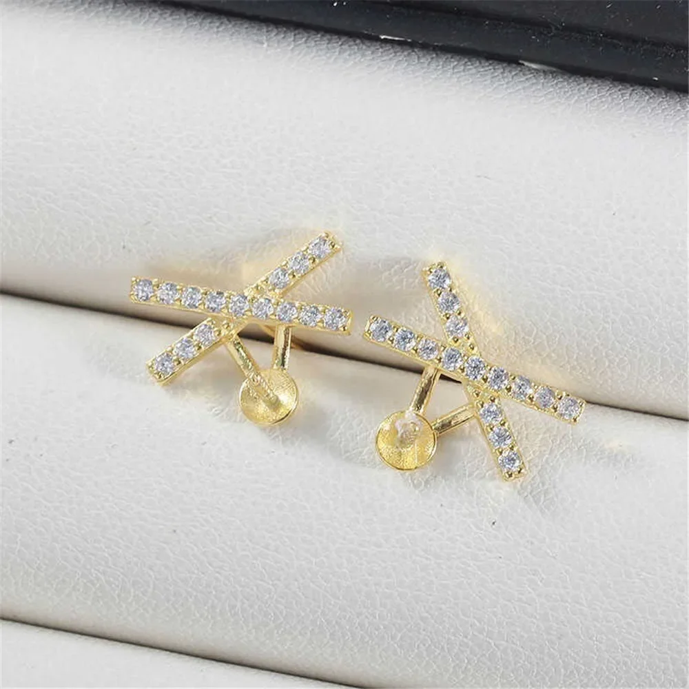 

S925 Sterling Silver Pearl Earring Settings DIY Jewelry Making Supplies Blank Earring Posts for Handcrafted Accessories No Pearl