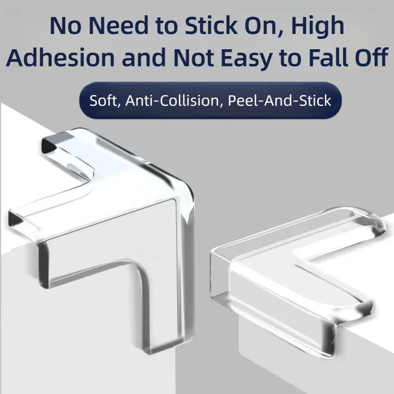 Protector de esquina de mesa transparente, protector de esquina anti-colisión, protector de esquina afilada de silicona y vidrio y muebles