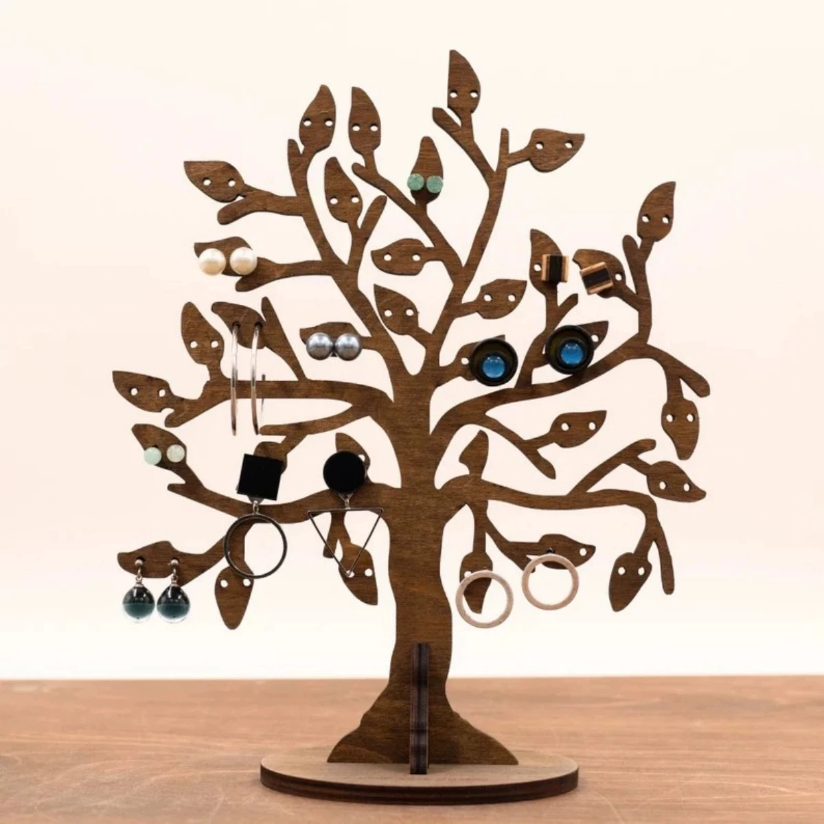 

Vintage Wooden Jewelry Rack Tree Shaped Earrings Necklace Bracelet Ring Display Storage Stand Jewellery Organizer Showcase Props