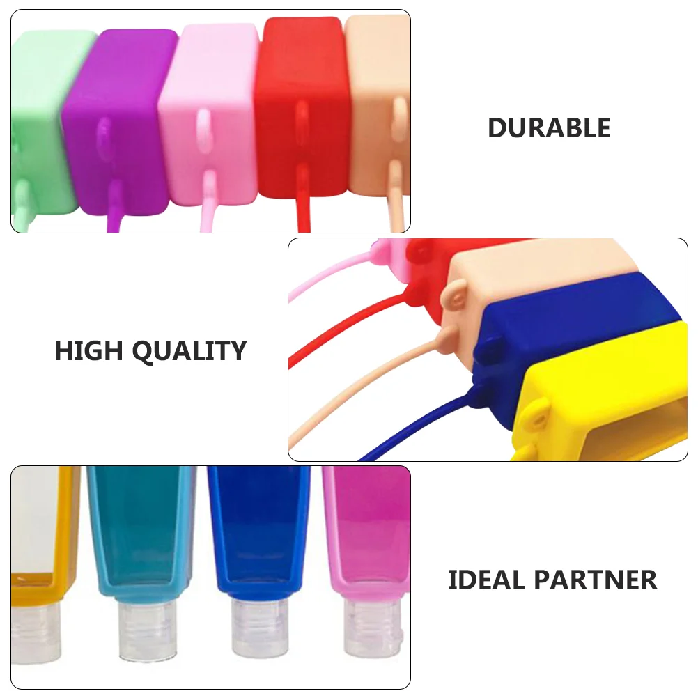 10 Sets Portable Bottle Key Chain Bottles Empty Hand Household Lotion Liquid Containers Silicone Travel Holder Toiletries