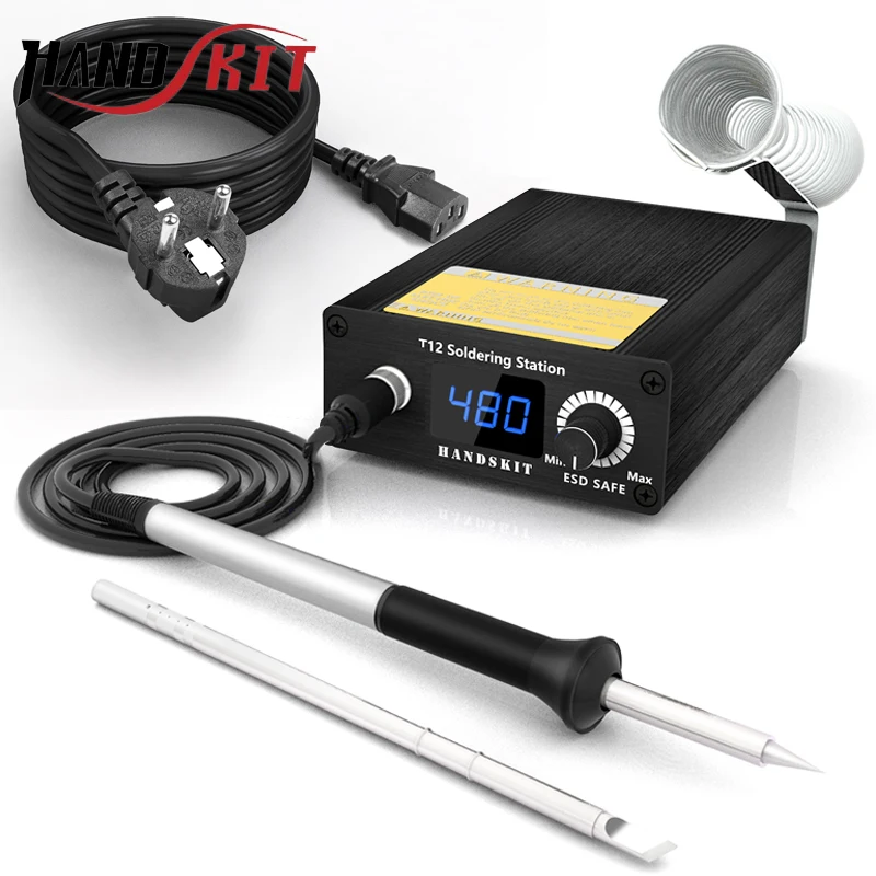 T12 Soldering Station LED Digital Temp Adjust Repair Soldering Iron Equipment Portable Home Electronics Repair Tool Set