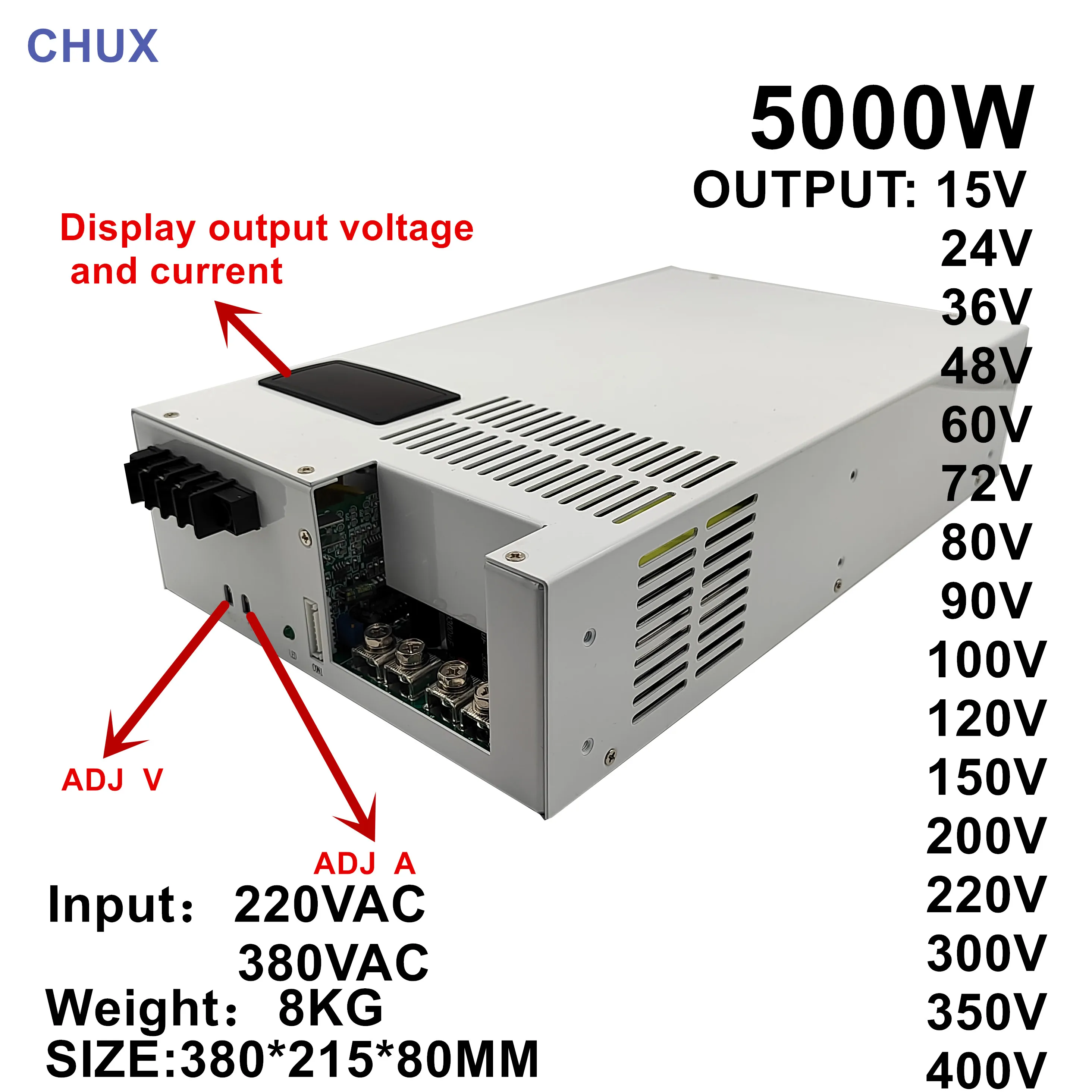 corrente e tensao de comutacao da fonte de alimentacao 220 380vac laboratorio teste ac dc 15v 24v 36v 48v 110v 200v 300v 400v 5000w ajustavel 01