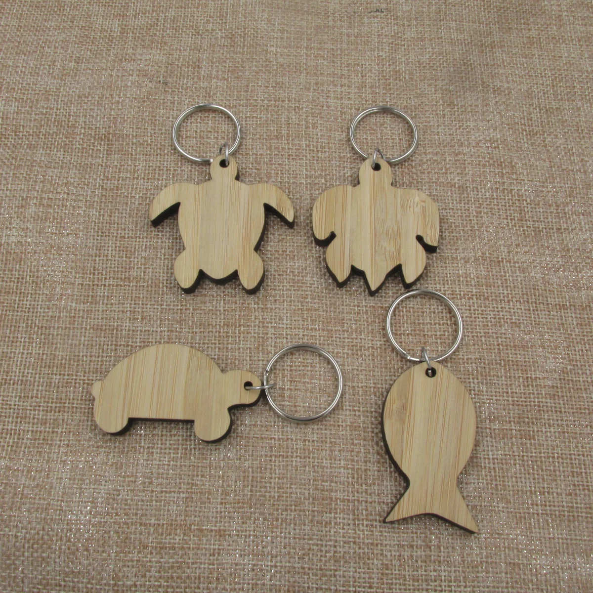 Blank Wooden Keychain Under The Sea Turtle Fish Shape Key Ring For  Engravable Laser Items Glowforge Customized Gifts