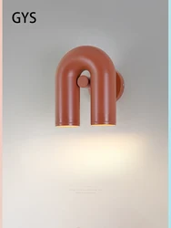 Led Wall Lamp U-shaped Background Beside Light Designer Minimalist Lighting Living Room Sofa  Nordic Staircase Corridor Lights