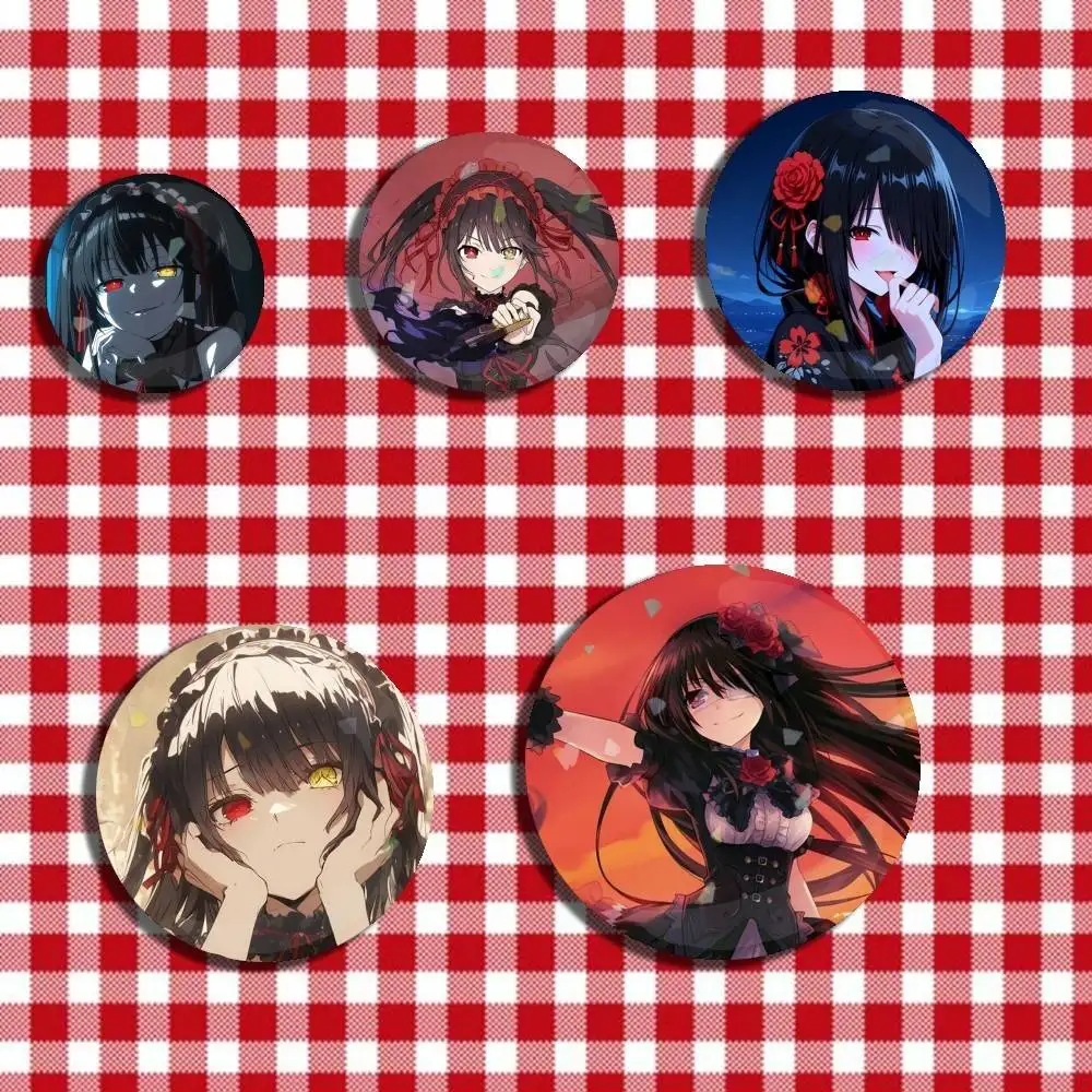 

T-Tokisaki Date A Live K-Kurumi Laser Badge Creative Pins Brooch for Bag Clothes Hat Decor Gifts Fans Collect