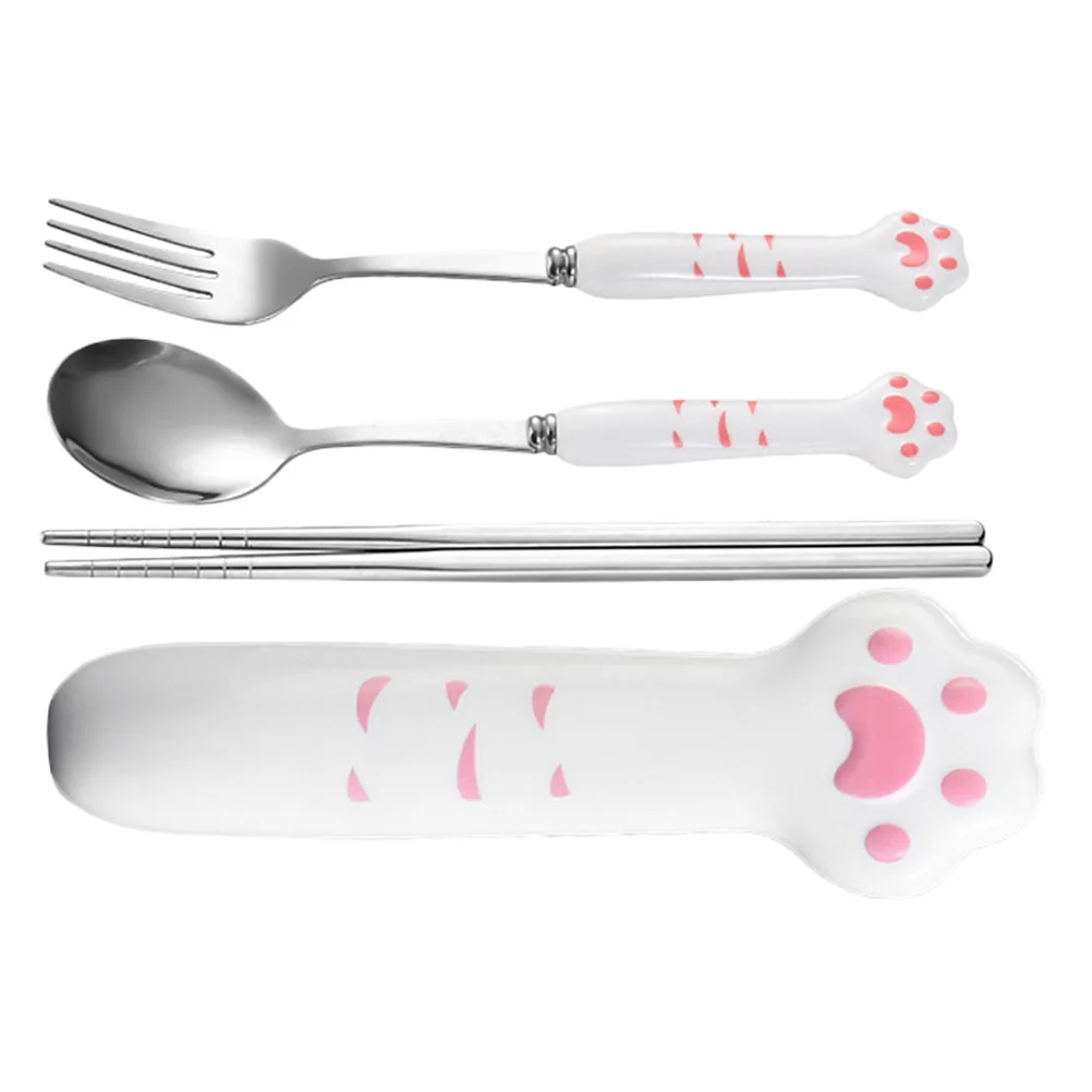 

Portable Cutlery Set Fork Chopsticks Camping Tableware Forks and Spoons Reusable Silverware Case Lunch Accessories Lunchbox