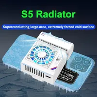 S5 Mobile Phone Air Conditioner Shape Back-clip Cooling Fan Radiator for IPhone Samsung Xiaomi Huawei Universal PUBG Game Cooler