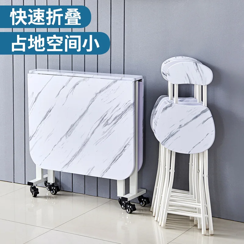 

Folding Table Dining Household Dining Table Small Apartment Square Multi-function Installation-free Movable Simple Eating