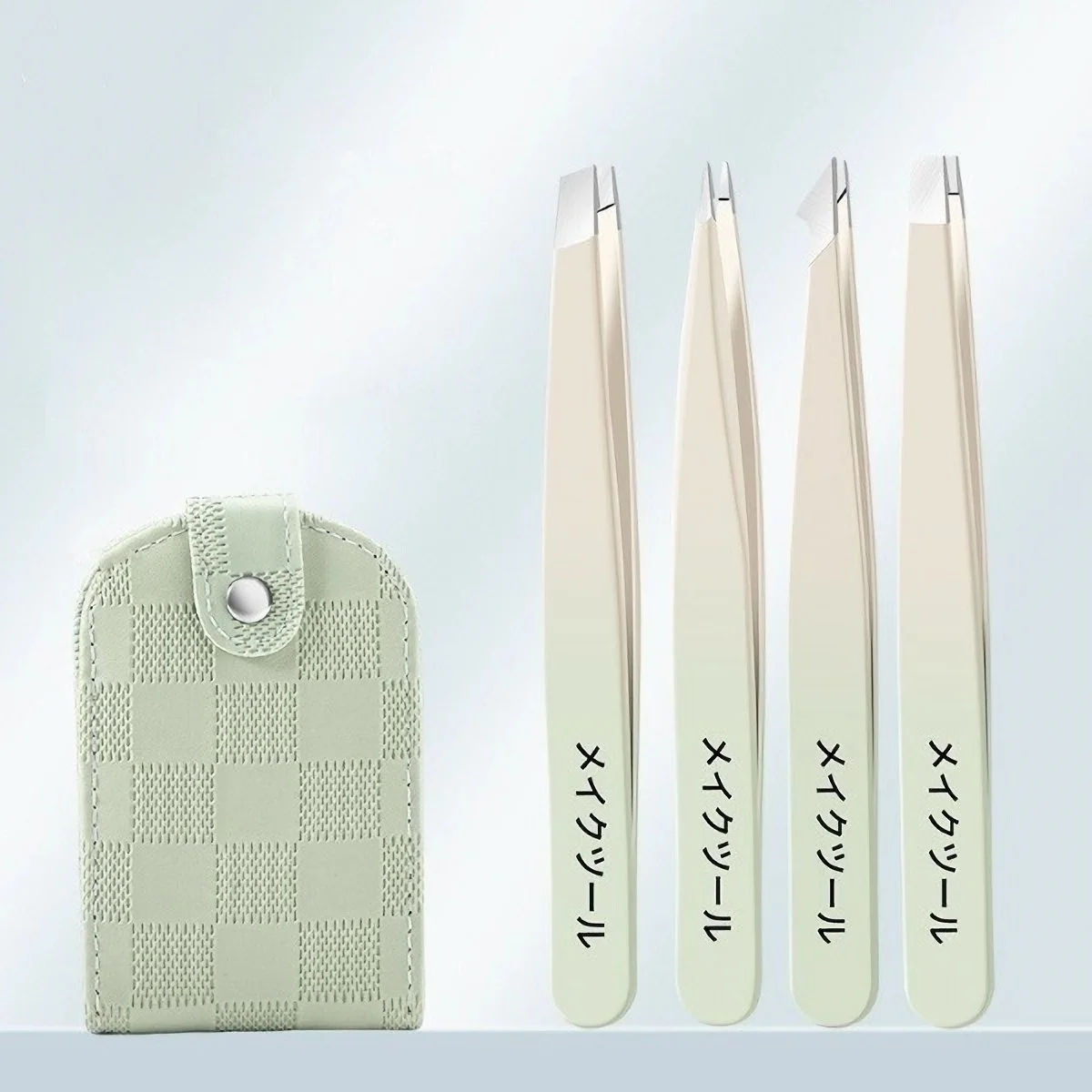 Pinça de aço inoxidável de precisão para remoção de pêlos faciais de sobrancelhas, lasca, ponta inclinada de cravo, ponta angular, ponta pontiaguda