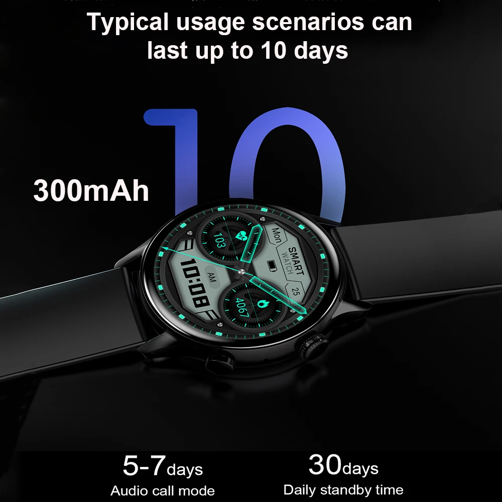 Weelikeit-reloj inteligente para hombre, accesorio de pulsera resistente al agua IP68 con Pantalla AMOLED HD de 390X390, llamadas, Bluetooth y NFC