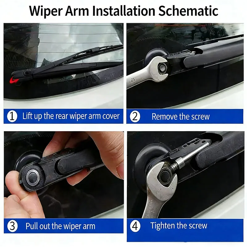 Wiper 10" Rear Wiper Blade For Geely GX3 BAC X3 Pro 2017 - 2024 Windshield Windscreen Tailgate Window Rain Brush 6