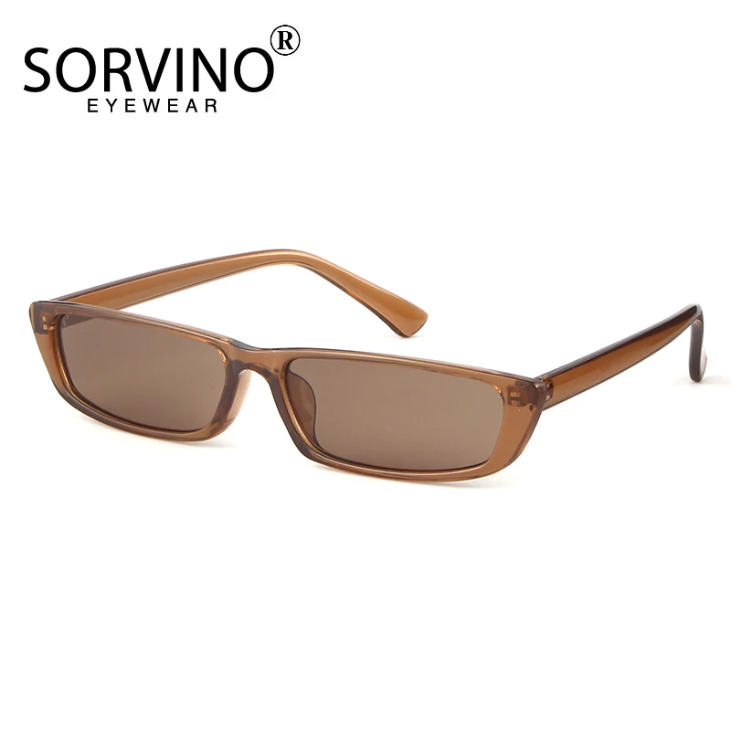 SORVINO Small Narrow Rectangle Sunglasses Men Women 2024 Brand Designer Black Red Purple Tiny Sun Glasses Shades UV400 Oculos
